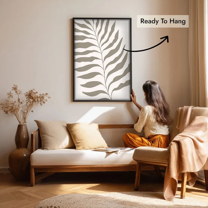 Neutral Bloom Canvas Wall Painting With Black Frame media 7