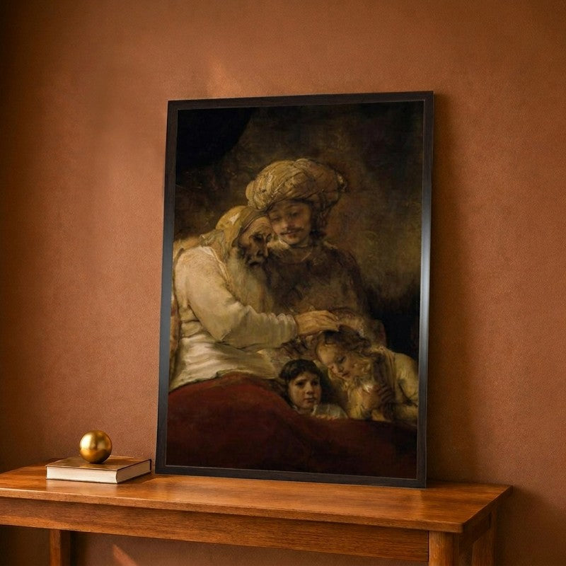 Jacob's Blessing Canvas Wall Painting - 12 x 18 Inches