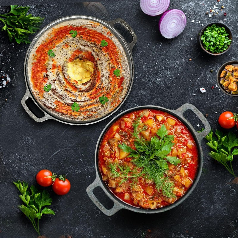 Solara Pure Cook Matte Finish Cast Iron Cookware Sets - Two Piece Set media 3