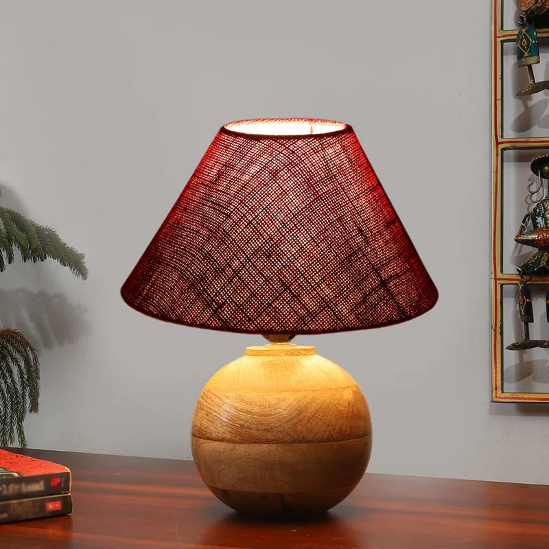 Sienna II Orb Jute Table Lamp - Maroon,Brown media 2