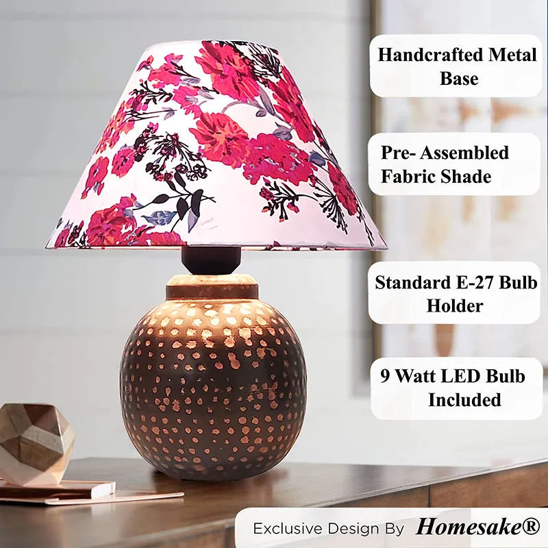 Rosa Damask Metal Fabric Table Lamp - Multicolor media 5