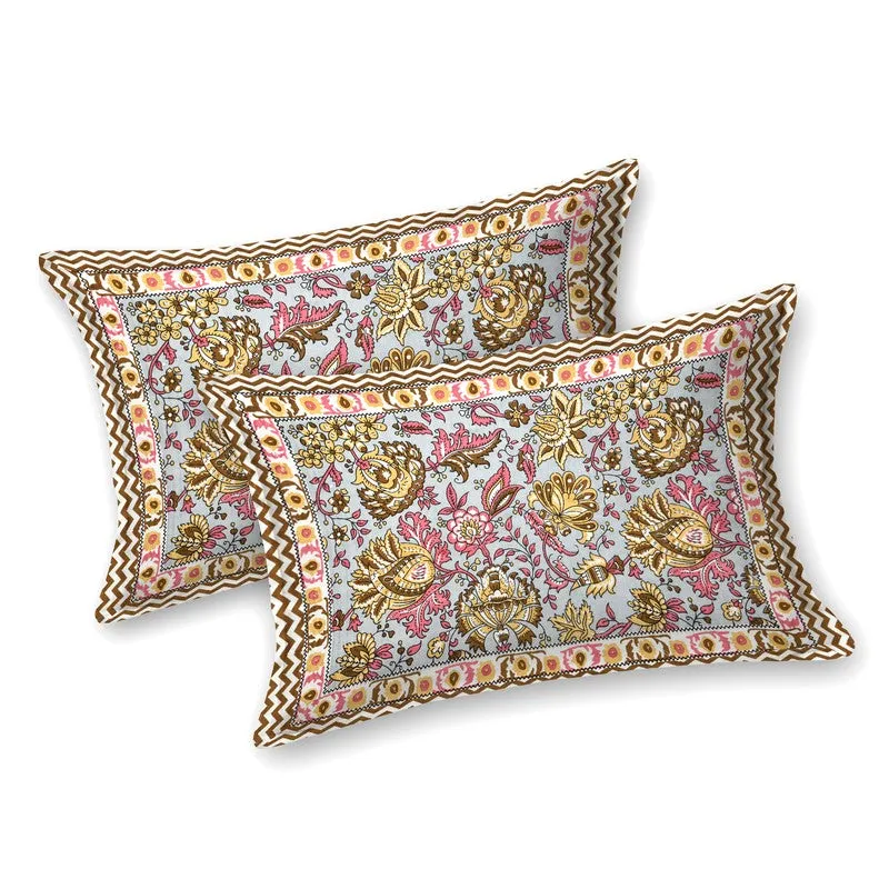 BlossomAura Cotton Bedsheet (Pink) - 144 TC media 3