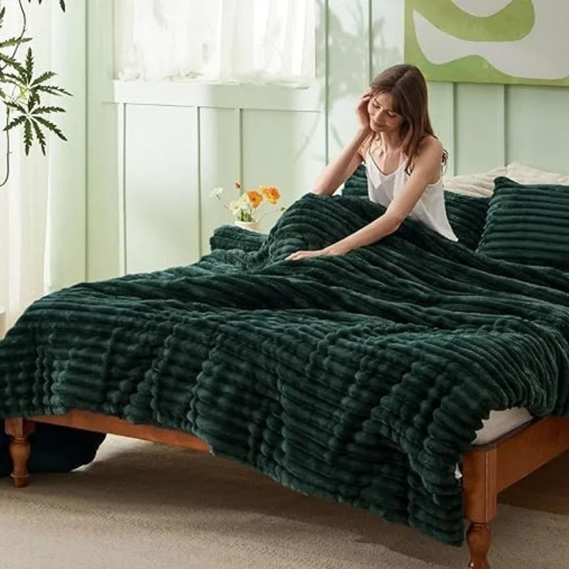 SleepScape Faux Fabric Blanket (Green)- 300 GSM media 5