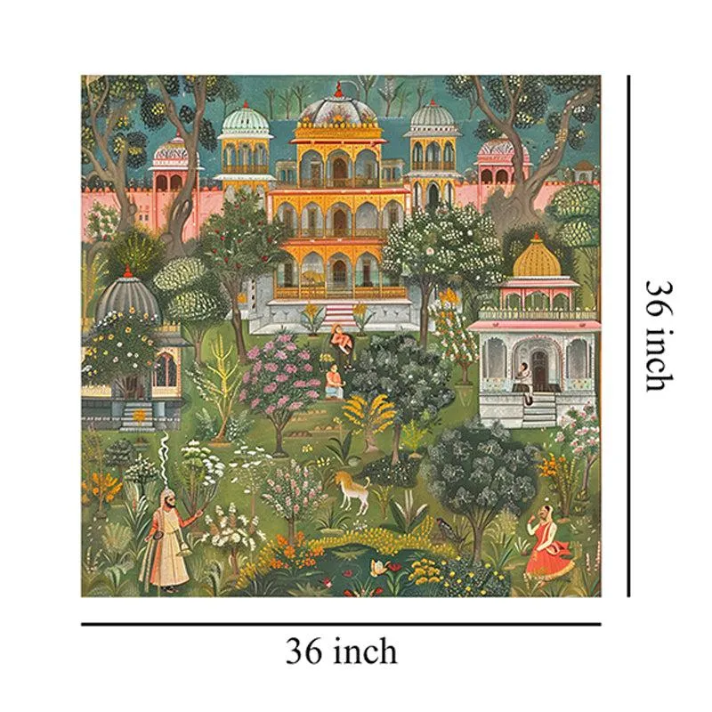Mughal Garden Tranquility Poly Canvas Wall Painting media 8