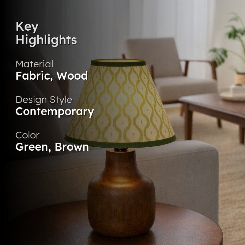Preston Aura Cotton Table Lamp - Green media 2