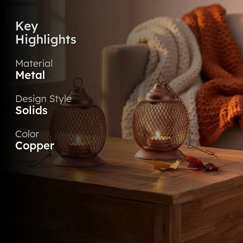 Aura Flick Tea Light Candle Holder (Copper) - Set Of Two media 2