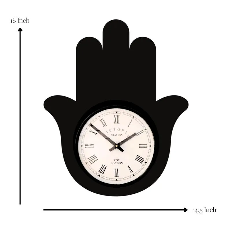 Palm Steel Analog Wall Clock - Black media 7