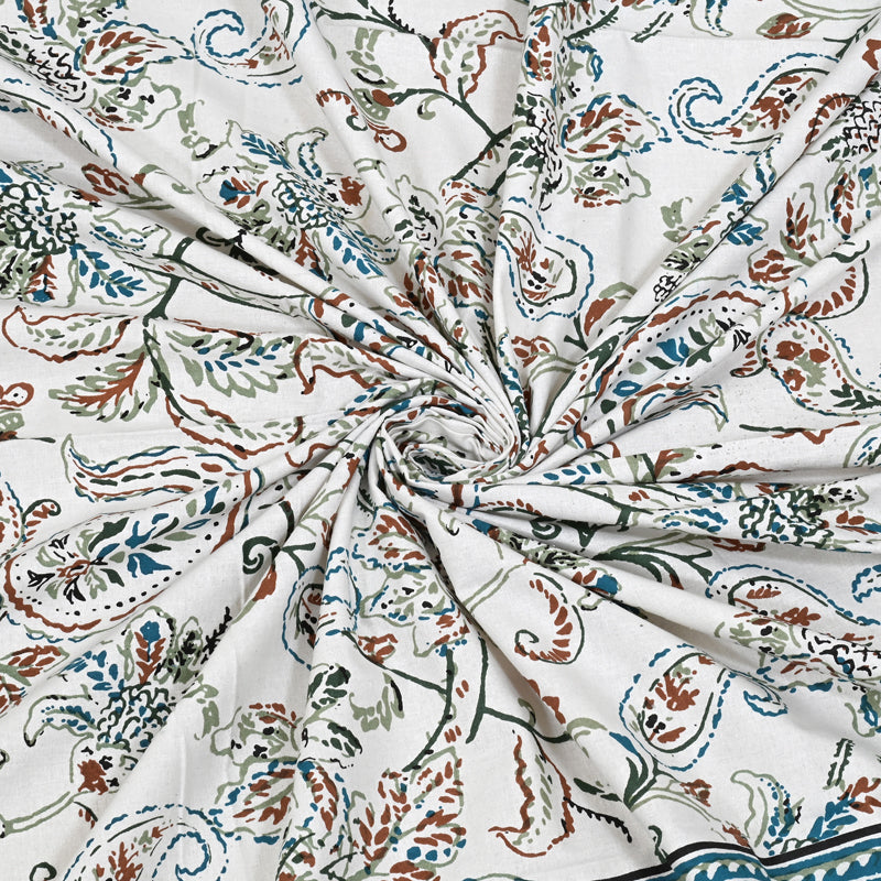 Floral Flush Cotton Bedsheet (Azure) - 200 TC media 6