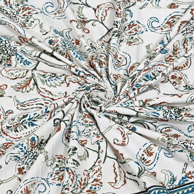 Floral Flush Cotton Bedsheet (Azure) - 200 TC media 6