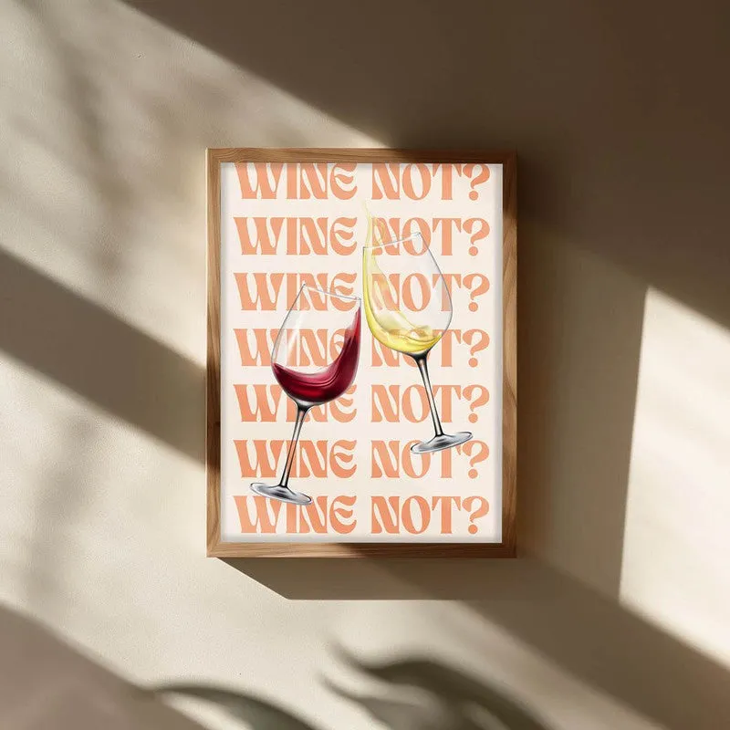 Wine Not Archival Canvas Wall Art - Brown media 3