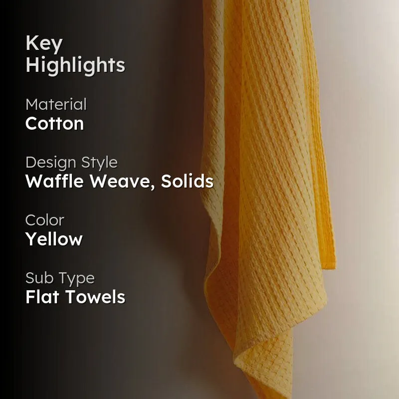 Alyssa Textured Waffle Bath Towel - Yellow media 2