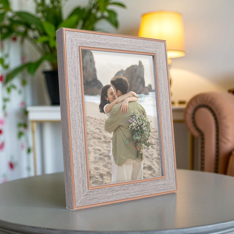 Nova Brushed Photo Frame -  Grey & Gold media 3
