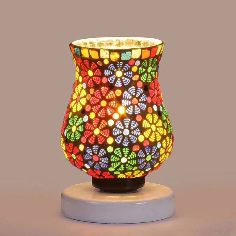 Moonelle Mosaic Glass Table Lamp With Wooden Base - Multicolor media 6