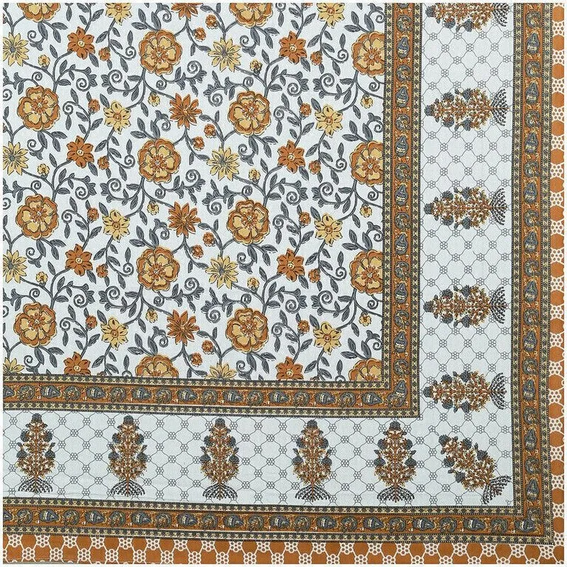 Petalet Cotton Bedsheet (Yellow,White) - 240 TC media 7
