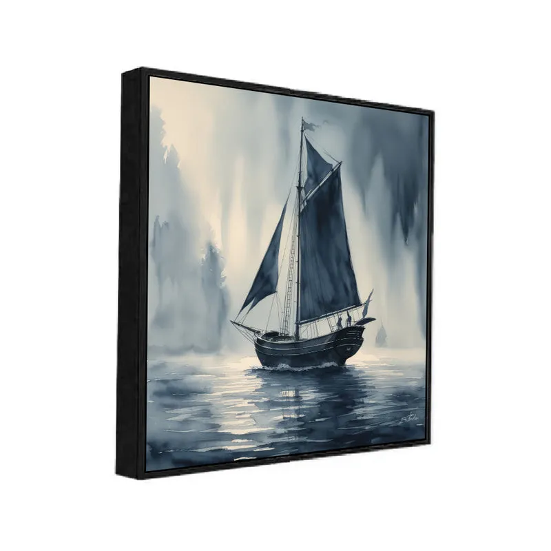 Monochrome Sails Canvas Wall Art With Frame media 3