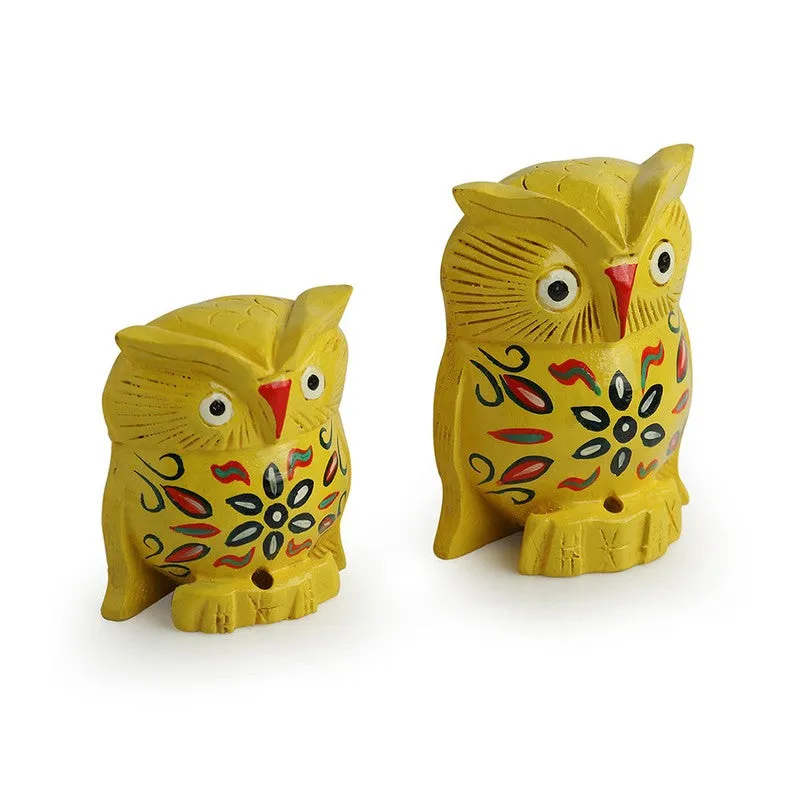 Owl Dream Handcarved Showpiece - Set Of Two media 4