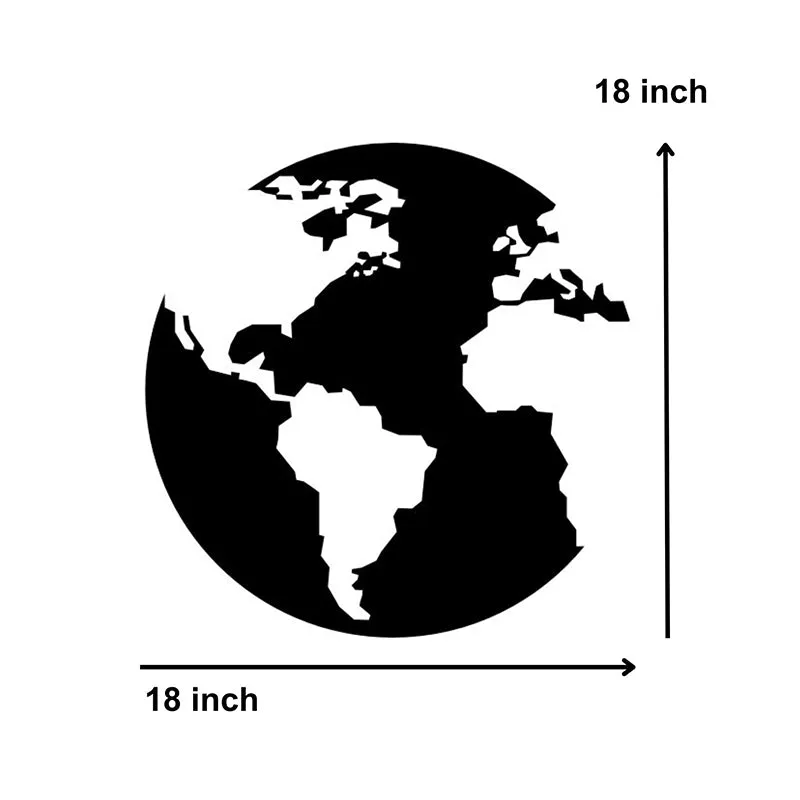 Earth Map Black Iron Wall Accent media 4