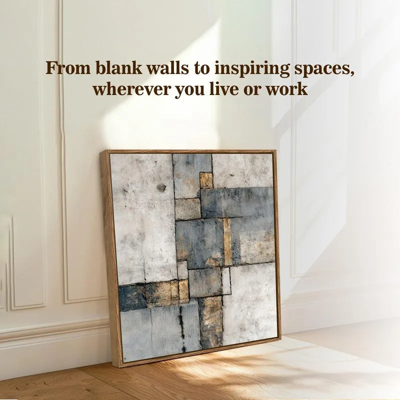 Abstract Layers Canvas Wall Art With Frame media 7