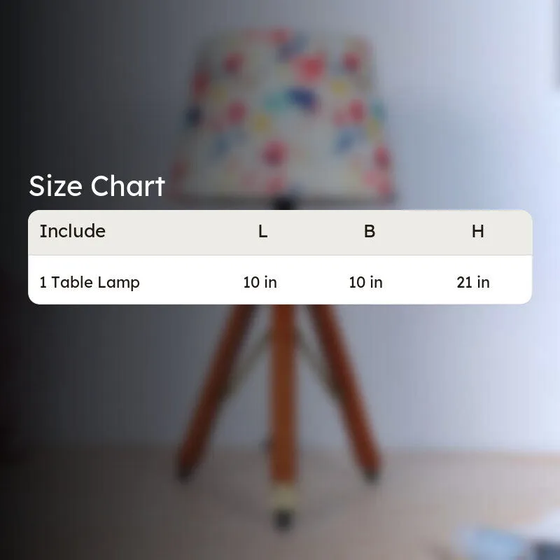 Luna Borealis Fold Printed Tripod Mango Wood Table Lamp - Multicolor media 6