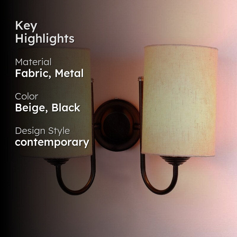 Carne Fabric & Metal Wall Lamp media 2