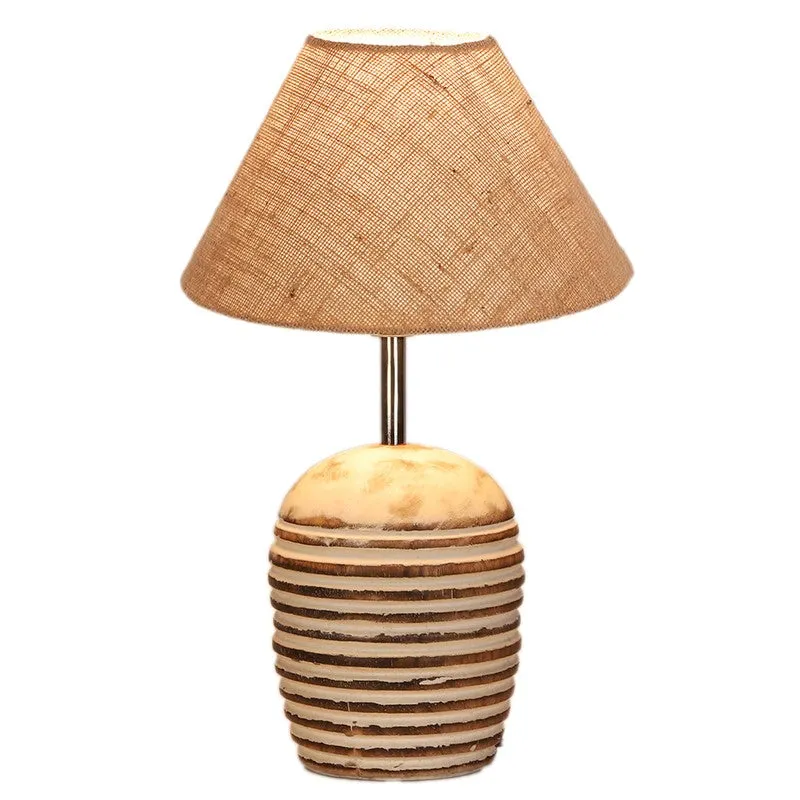 Lumexa Cotton Table Lamp With Wooden Base - Beige media 7