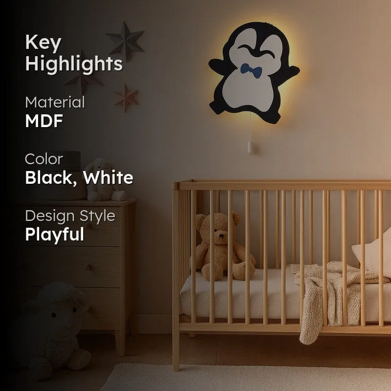 Snuggle Penguin Battery Operated MDF Wall Lamp media 2