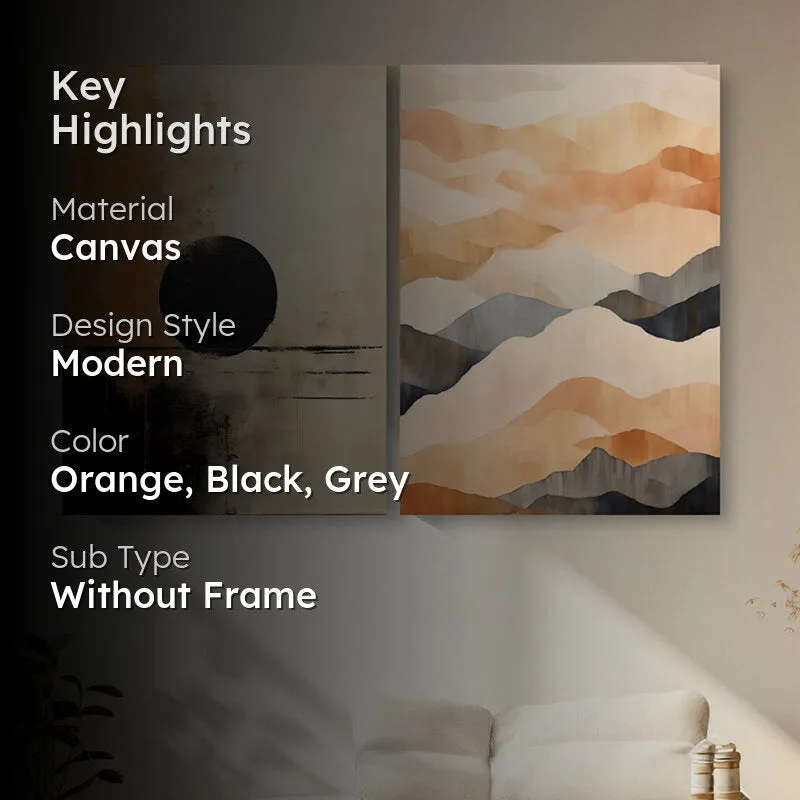 Eclipsed Hills Canvas Wall Art - Set Of Two media 2