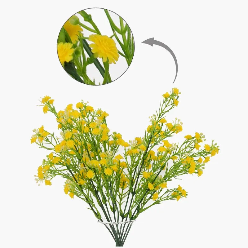 Aurevine Artificial Silk Faux Flowers With Pot (Yellow,1.16 feet) - Set Of Two media 5
