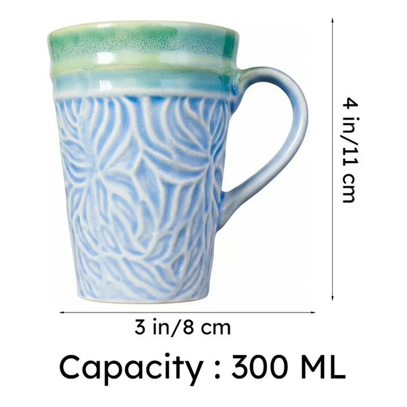 Ceramuse Ceramic Coffee Mug (300 mL Each/Light Blue) - Set of Four media 8