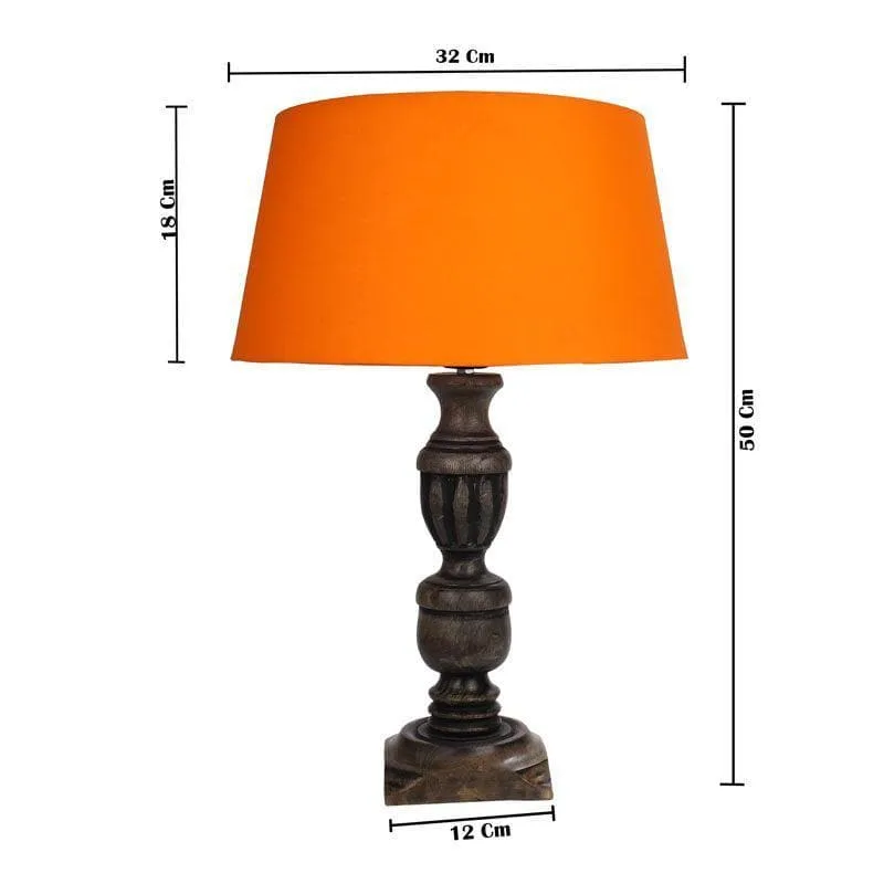 Aashna Fabric Table Lamp (Orange) - Set of Two media 5