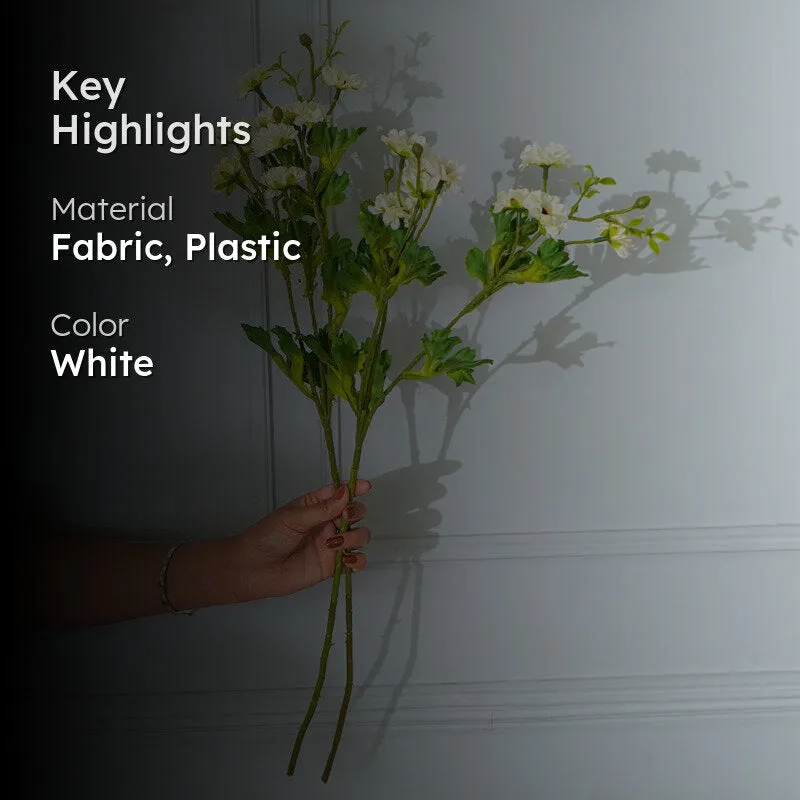 Faux White Daisy Flower Stick (28 CM) - Set Of Two media 2