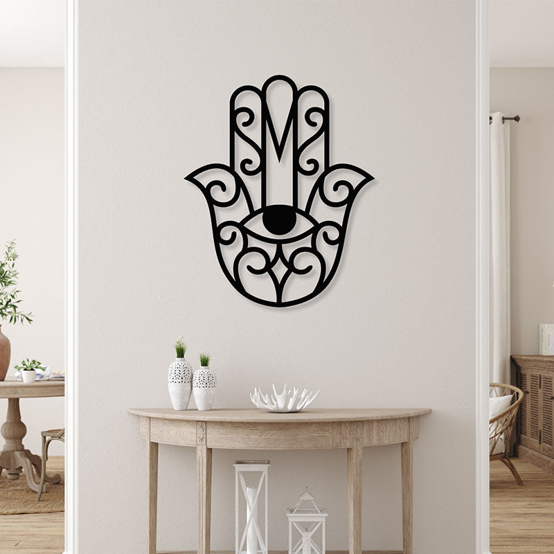 Hamsa Black Iron Wall Accent