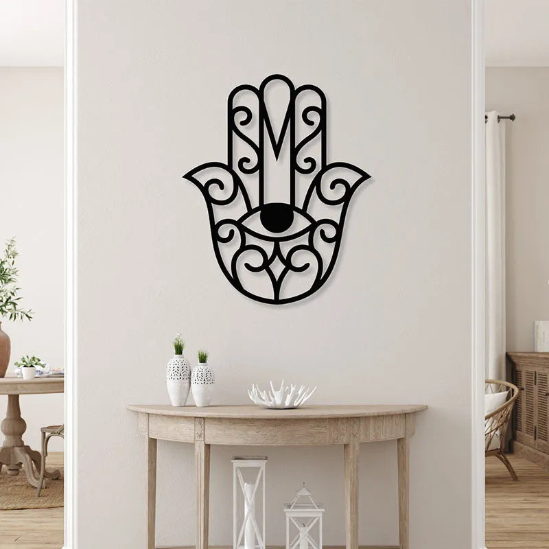 Hamsa Black Iron Wall Accent media 1