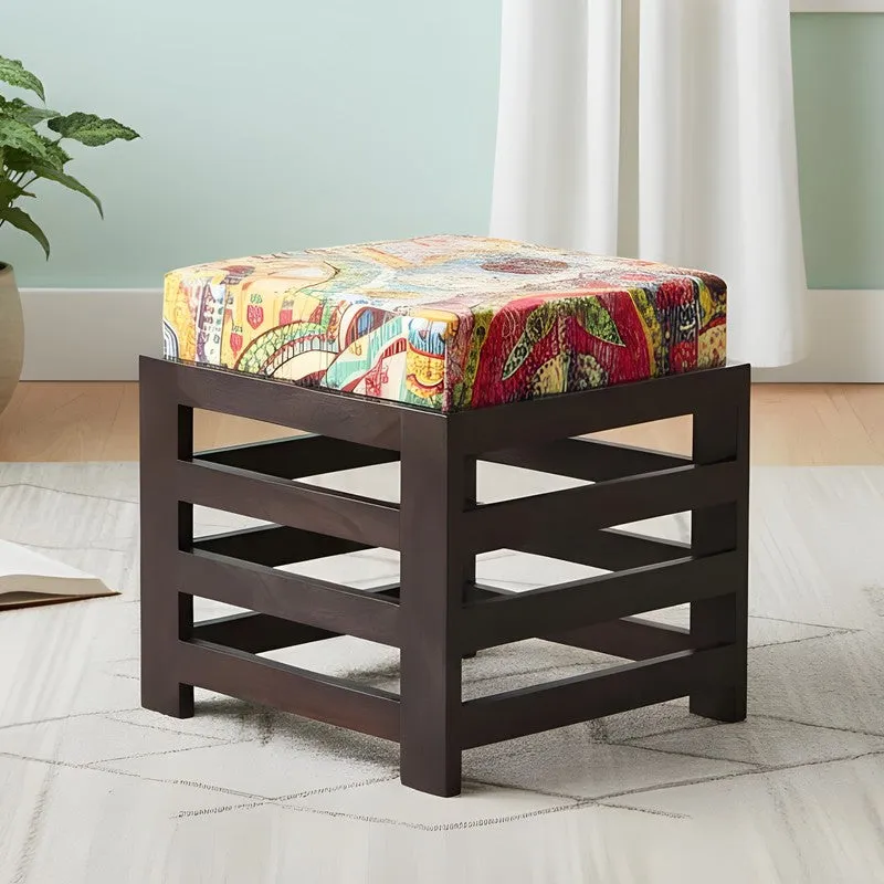 Vexon Sheesham Wooden Bench with Stool (Multicolor) - Two Piece Set media 4