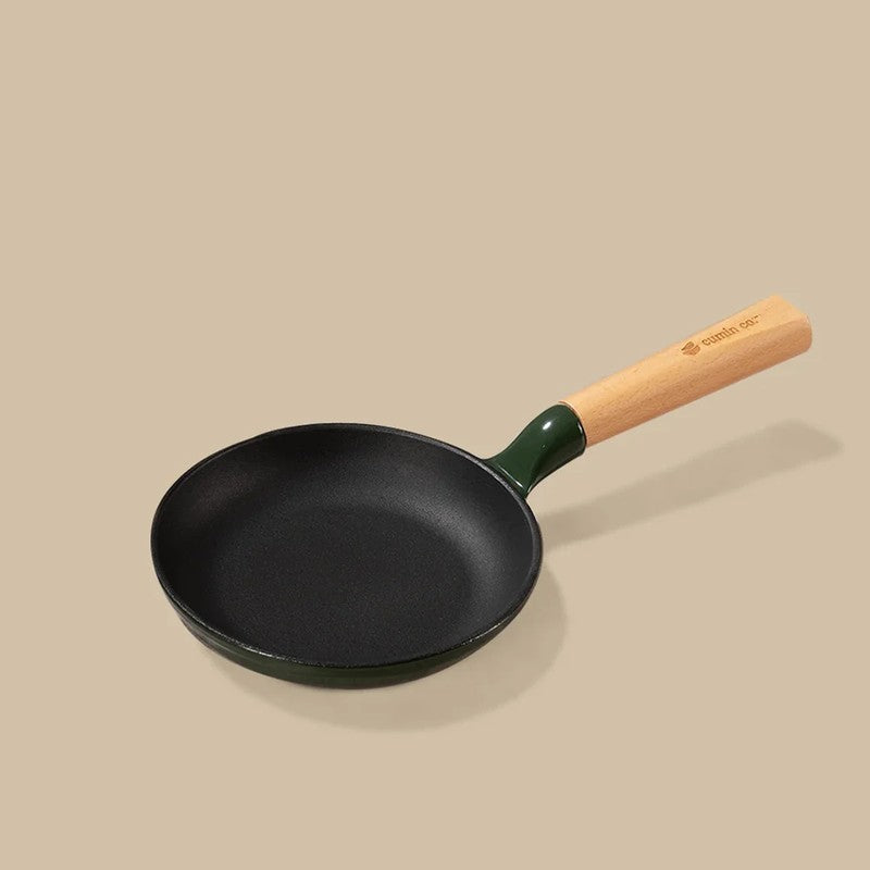 Cumin Co Enamel Cast Iron Frying Pan (Green) - 750 mL media 4