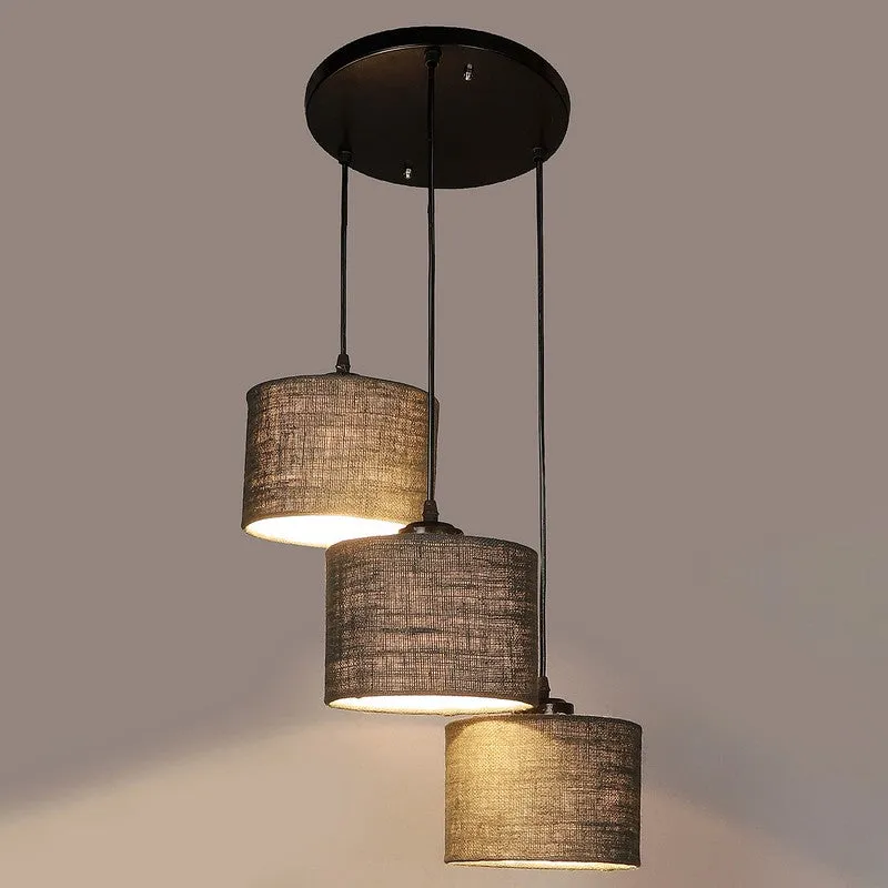 Sunset Glow Triple Metal Ceiling Lamp - Grey media 5