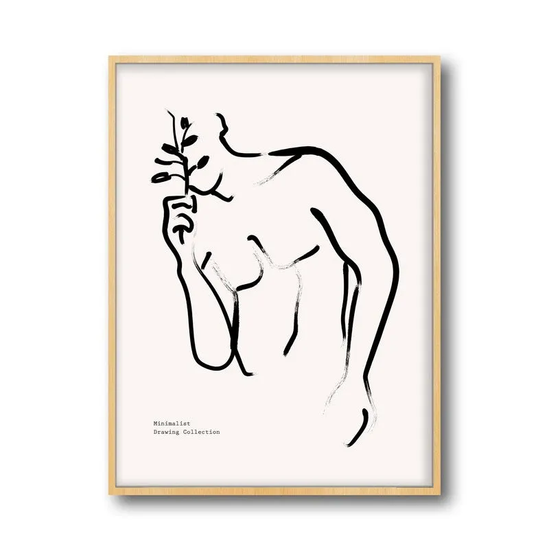 Tender Veil Canvas Wall Painting With Brown Frame media 3