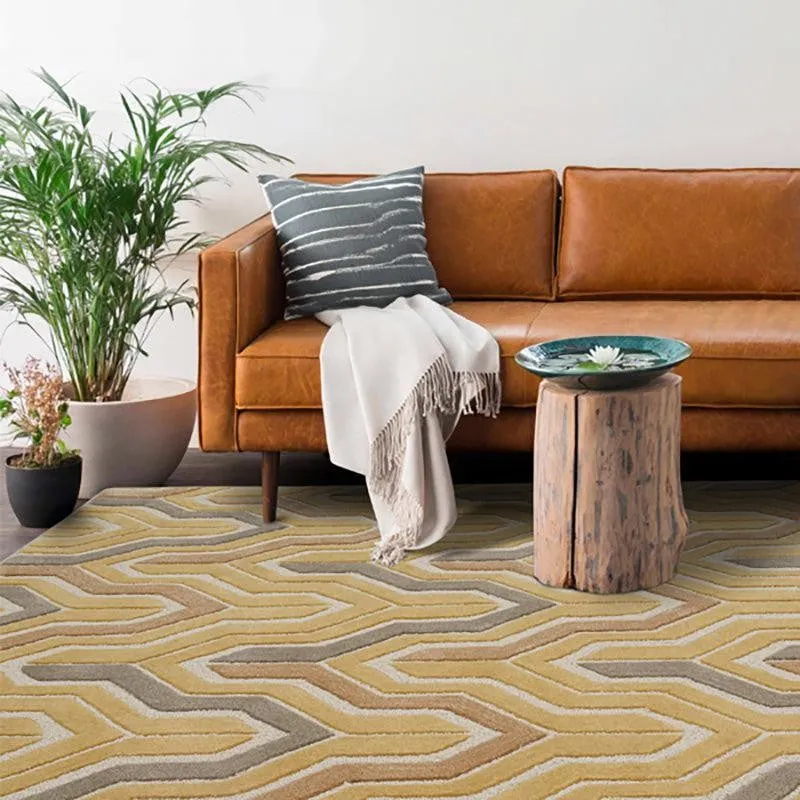 Elpis Hand Tufted Geometric Wool & Nylon Carpet - Yellow media 8
