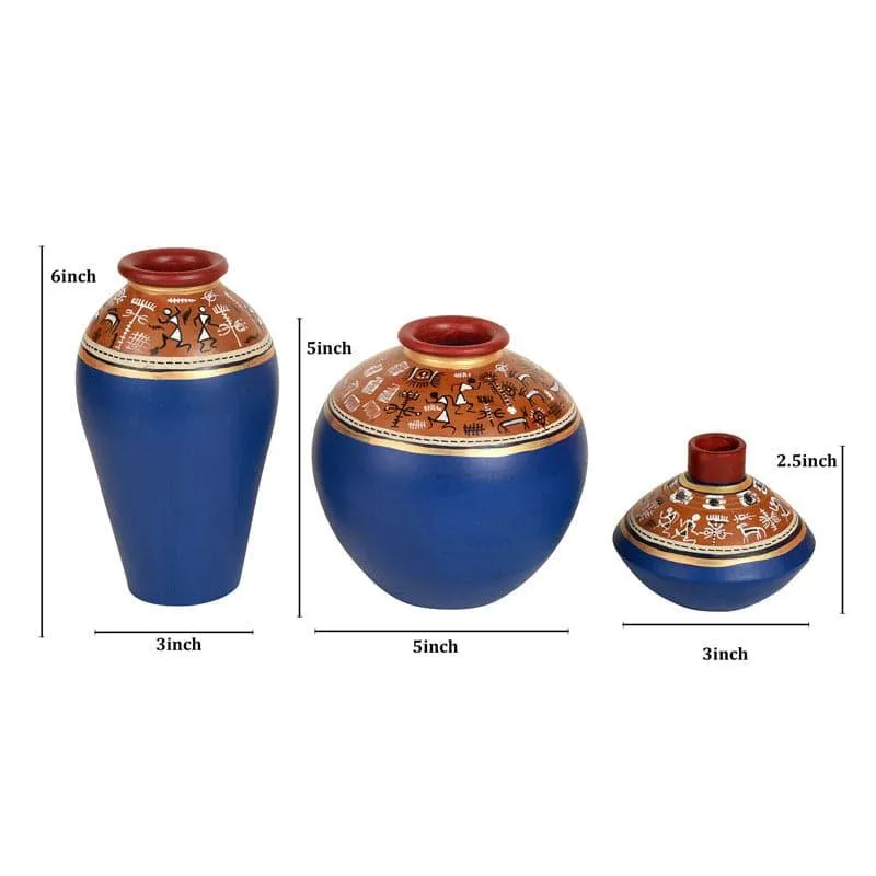 Consus Tribal Terracotta Vase - Set Of Three media 5