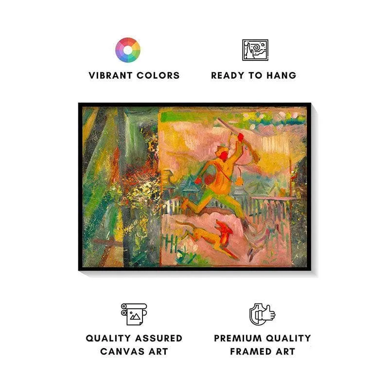 Campfire Abstract Canvas Painting - Black Frame media 4