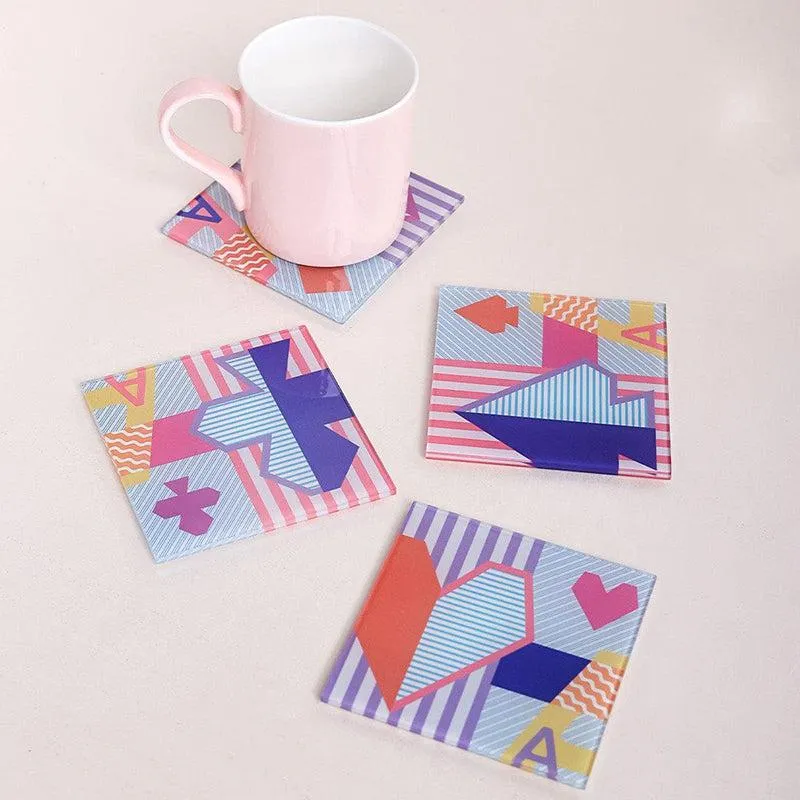 Royal Flush Glass Coaster (Pink) - Set Of Four media 7