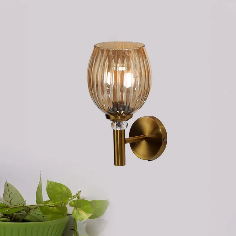 Warm Amber Golden Base Glass Wall Lamp media 3