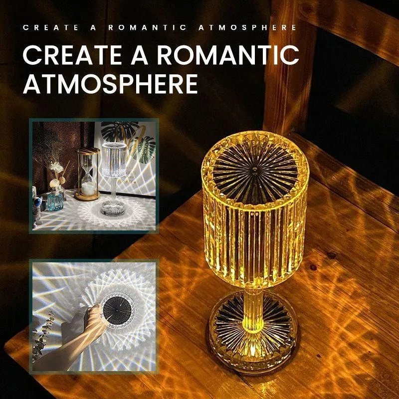 Opal Light Painted Crystal LED Table Lamp - Transparent media 5