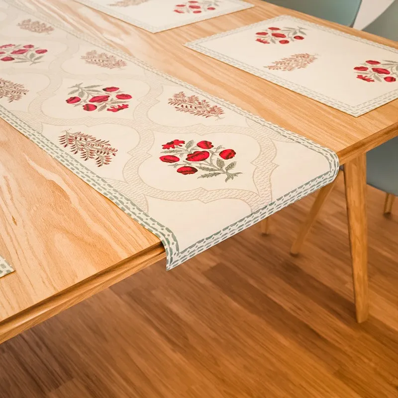 Earthy Elegance Cotton Table Linen Set (Red) - Seven Piece Set media 6