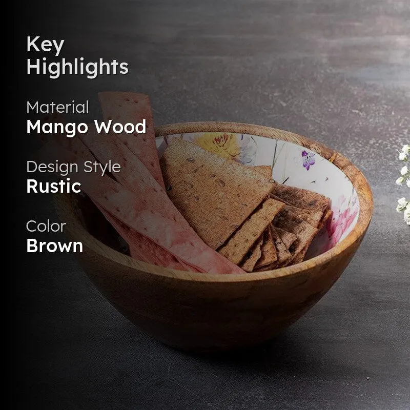 Servora Mango Wood Round Serving Bowls media 2