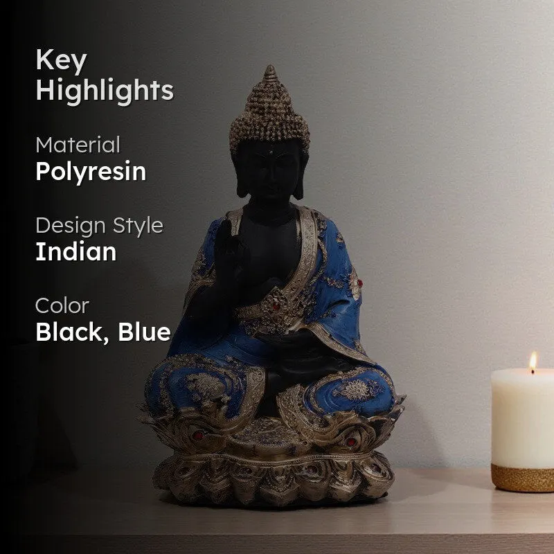 Solace Buddha Polyresin Idol (10 inches) - Yellow media 2