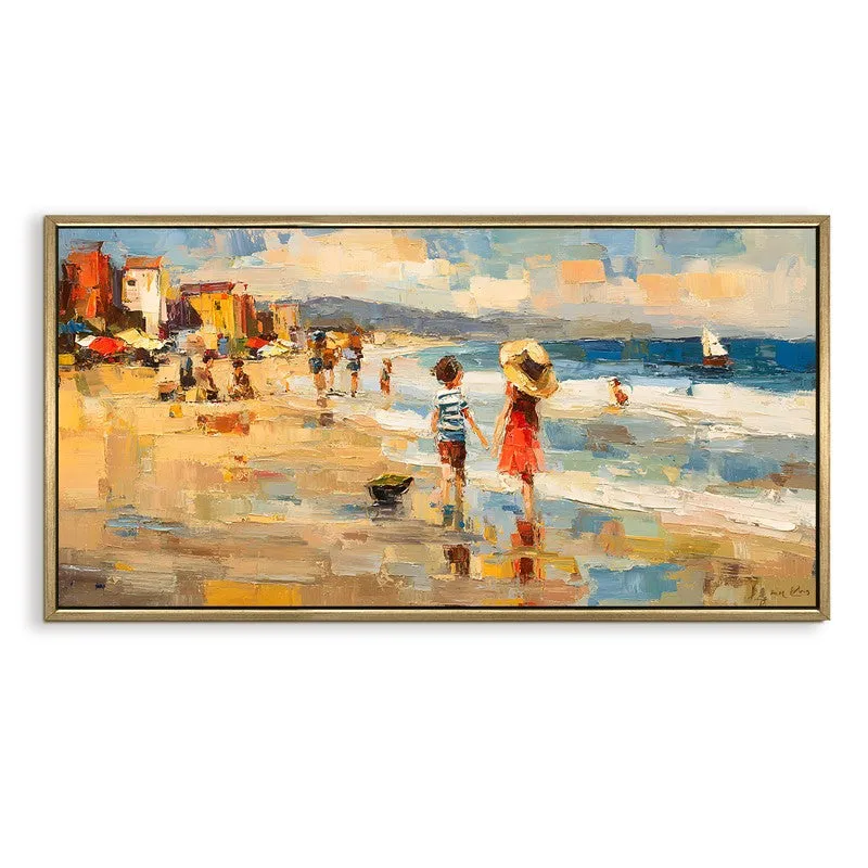 Golden Sand Canvas Wall Painting With Frame media 3