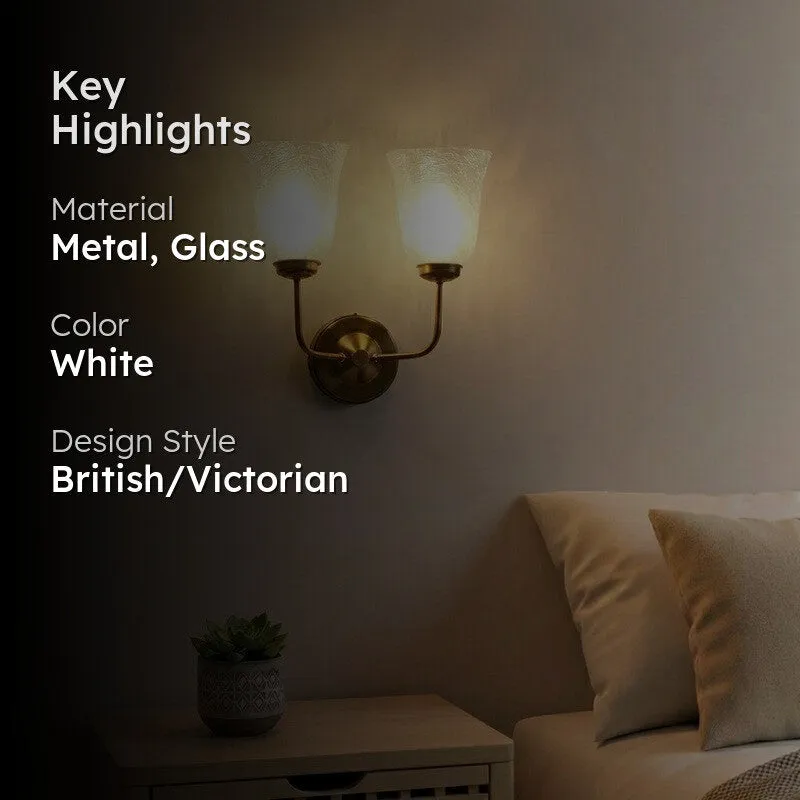 Crystal Bloom Twin Arm Glass Wall Lamp media 2