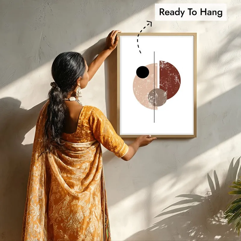 Tectonic Shift Canvas Wall Painting With Brown Frame media 7