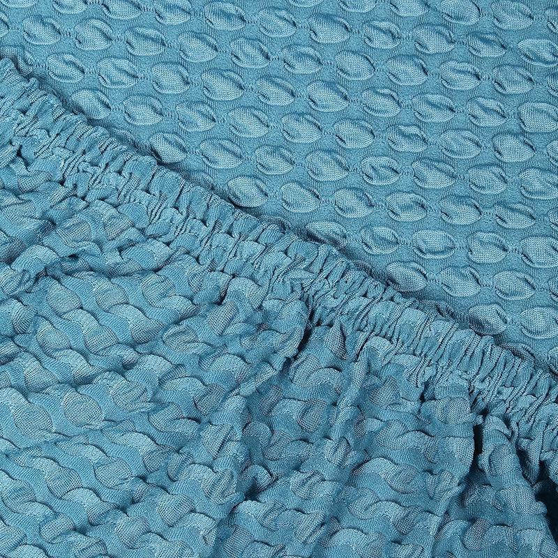 Pearl Cloud Solid Cotton Sofa Cover - Blue media 4